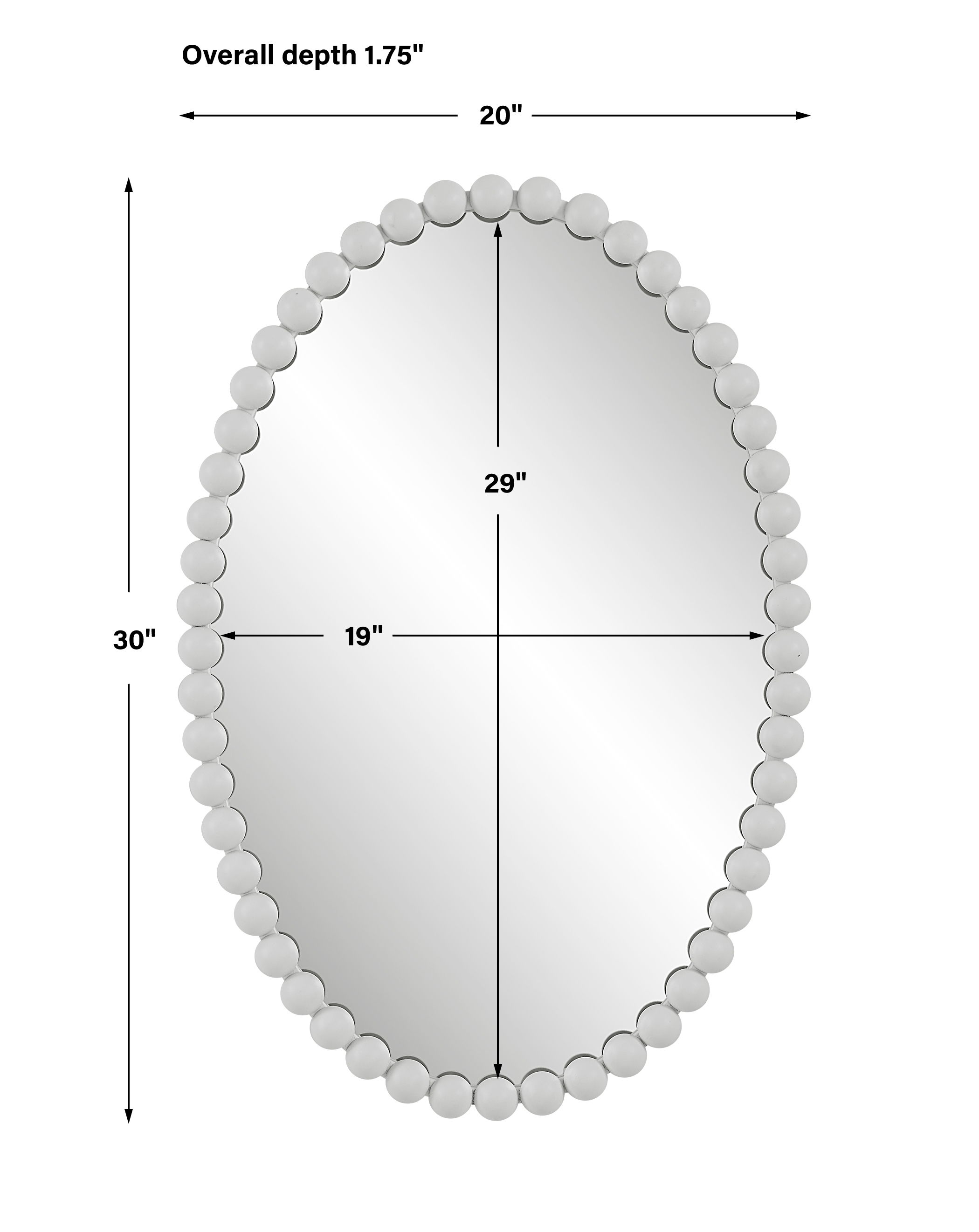 Serna White Oval Mirror large image 