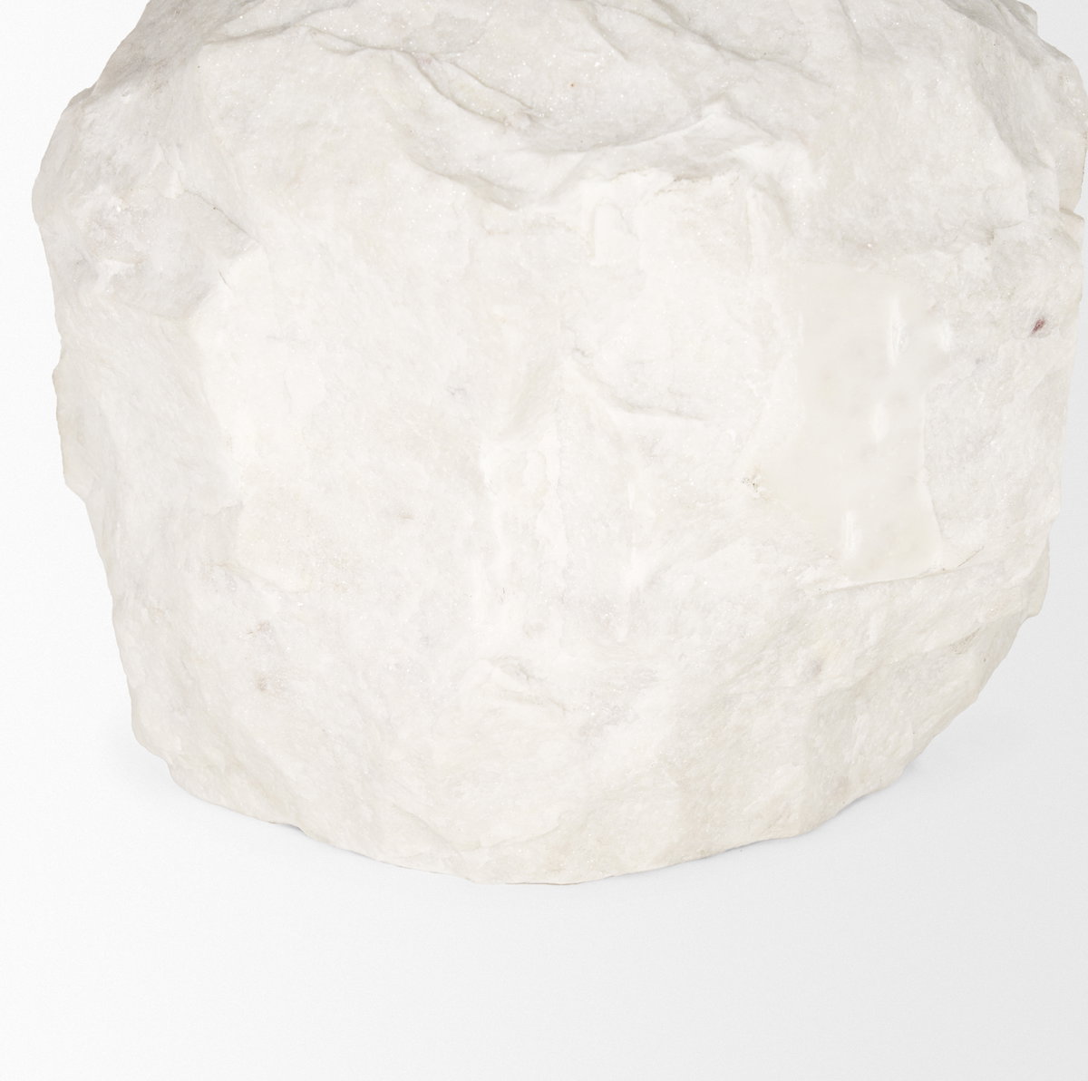 Rini Gold Metal and White Marble Accent Table, Side & End Table by Mercana, 15" length x 15" width x 24.5" height View 8