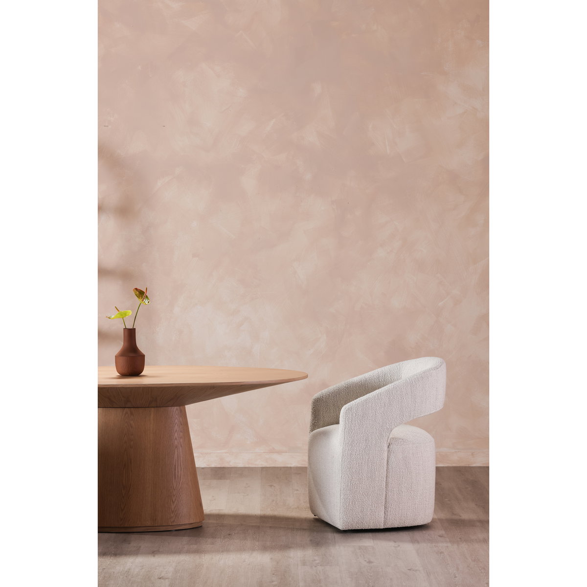 Barrow Rolling Dining Chair White Mist, by Moe's Home, 25.5" width x 32.25" height x 25.5" depth View 12