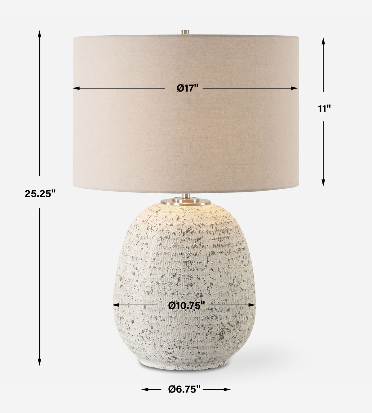 Danala Stone Table Lamp, by Uttermost, 17" width x 25.25" height x 17" depth View 3