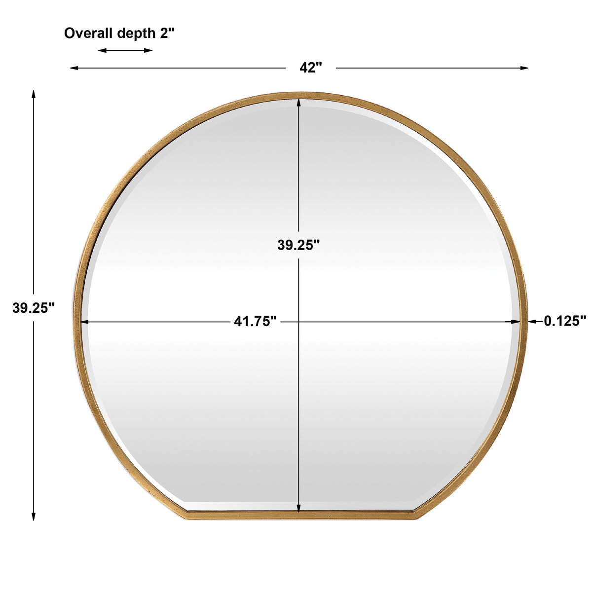Cabell Gold Mirror, by Uttermost, 3'6" width x 3'3.25" height x 2" depth View 3