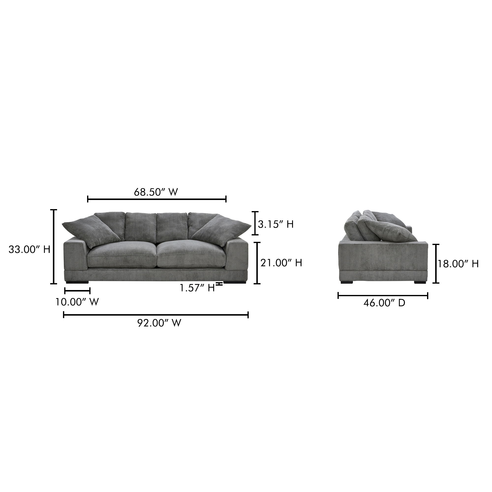 Plunge Sofa Charcoal large image 