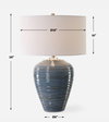 Moher Glossy Blue Table Lamp, by Uttermost, 1'6" width x 2'2" height x 1'6" depth thumbnail 3