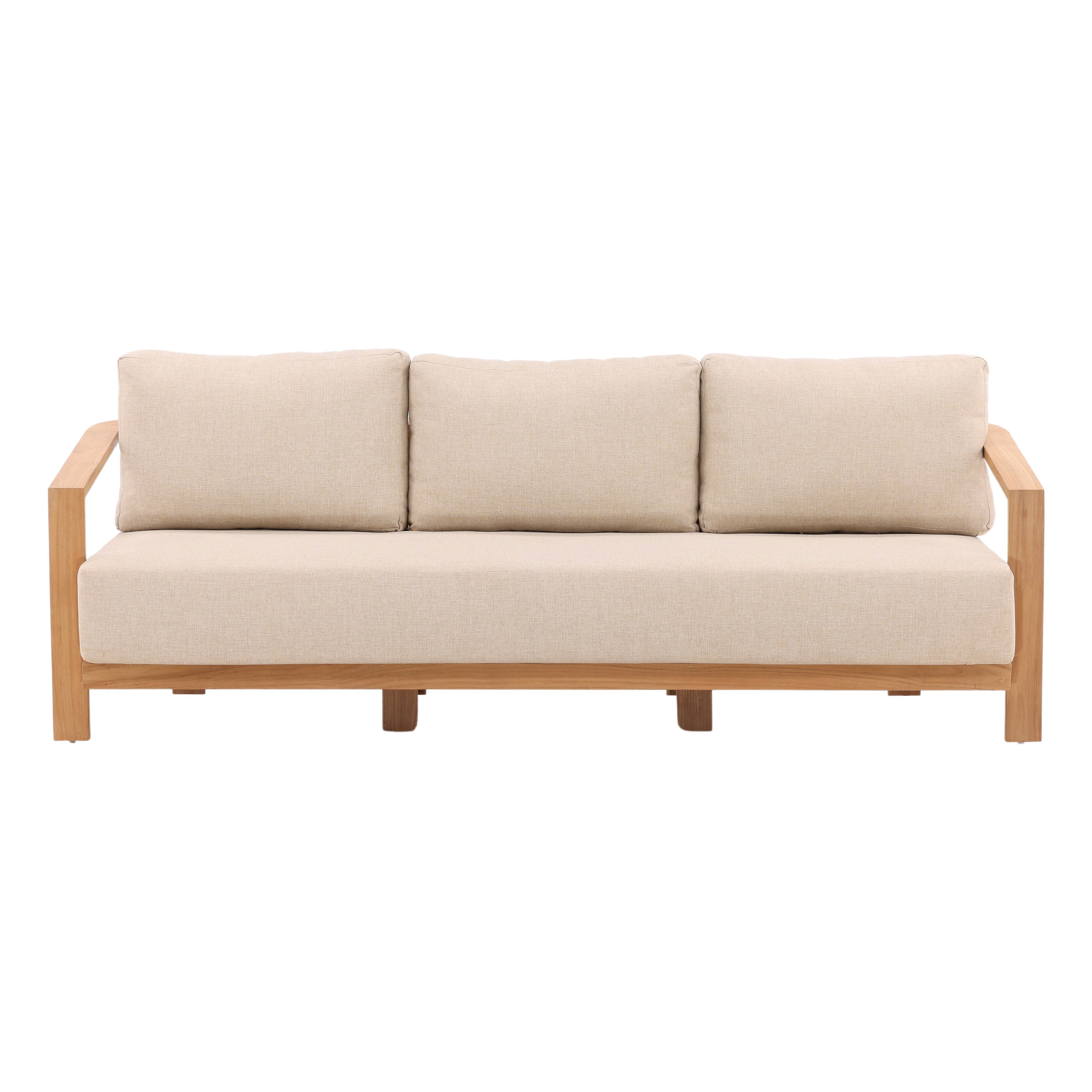 Redford Outdoor Sofa Sand, Sofas & Sectional by Dovetail, 85.03" width x 25.59" height x 33.85" depth View 2