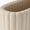 Mira Wide Textured Blush Beige Fluted Ceramic Vase thumbnail 6