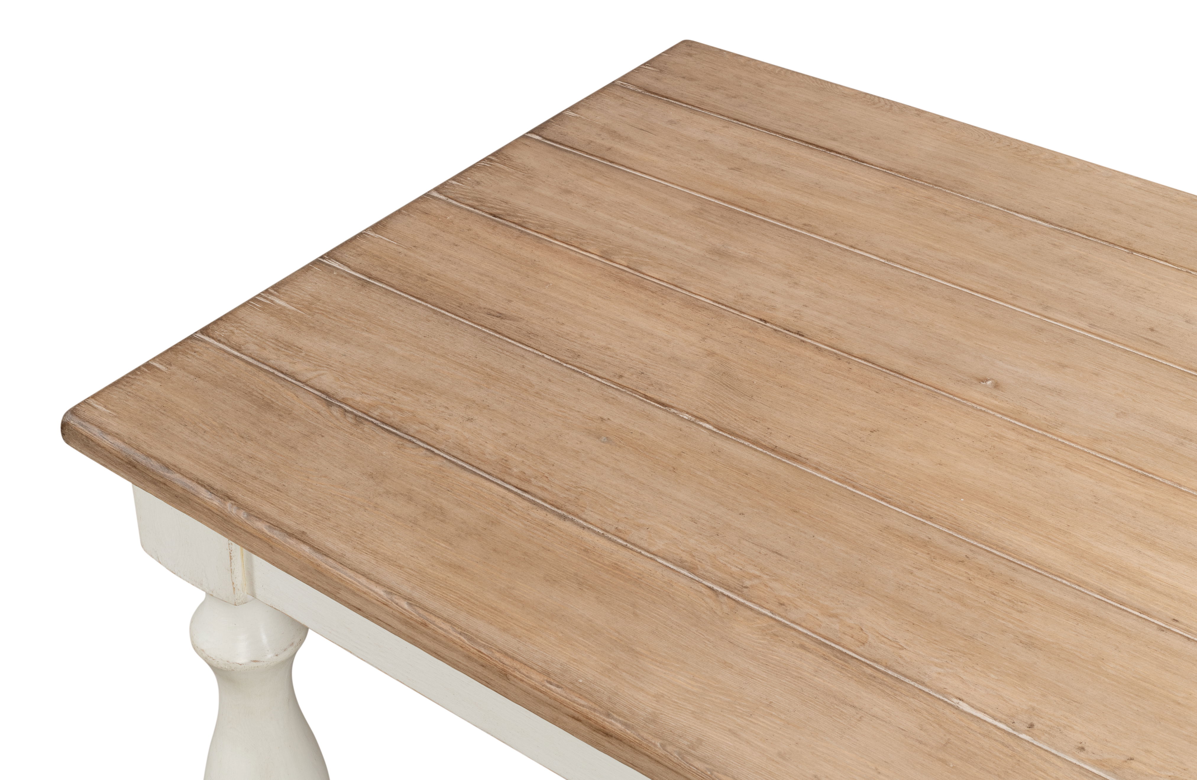 Brie Dining Table, Ant.White/Natural Top large image 