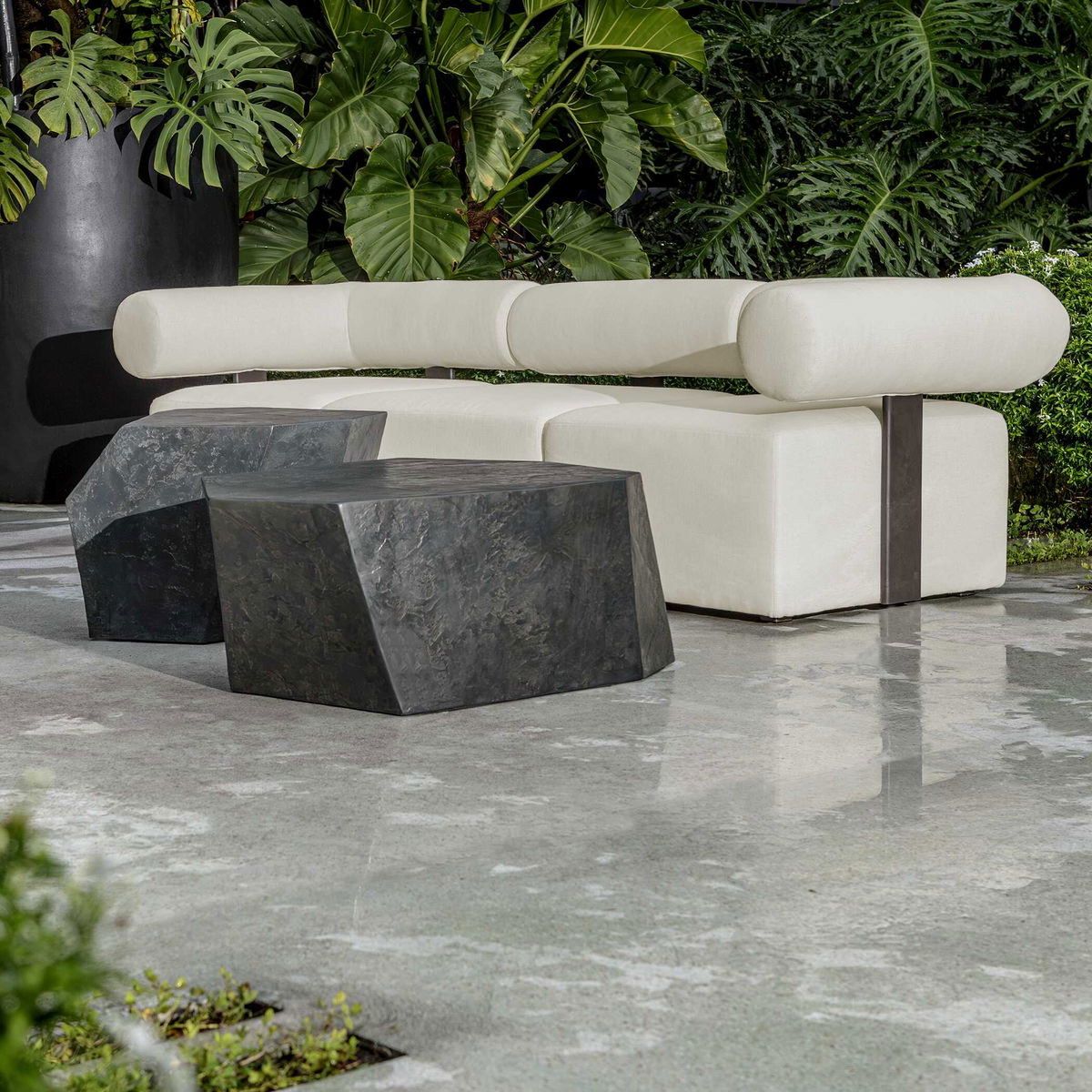 Parra Slate Outdoor Coffee Table, Outdoor Table by Uttermost, 3'2" width x 1'3" height x 2'4" depth View 5