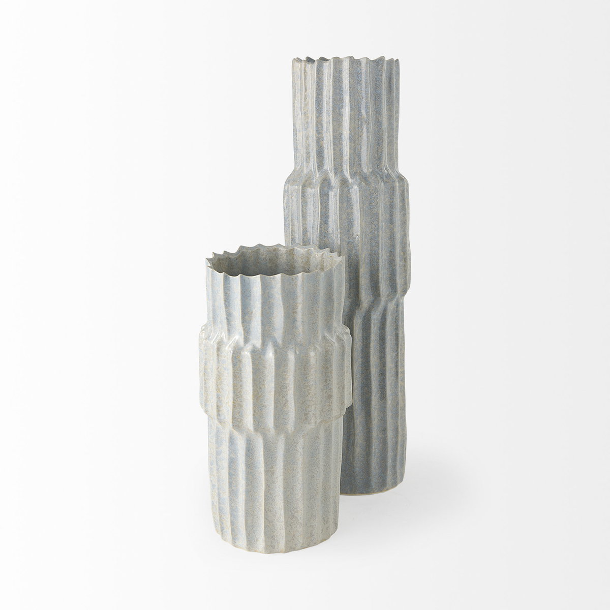 Cardon 23.0H Gray Ceramic Vase, by Mercana, 6.69" length x 6.69" width x 23.03" height View 5