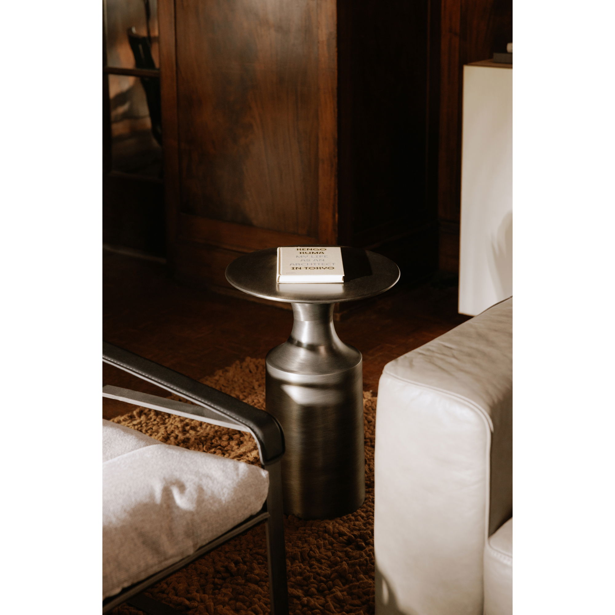 Rassa Accent Table Polished Zinc, Side & End Table by Moe's Home, 14.5" width x 21" height x 14.5" depth View 4