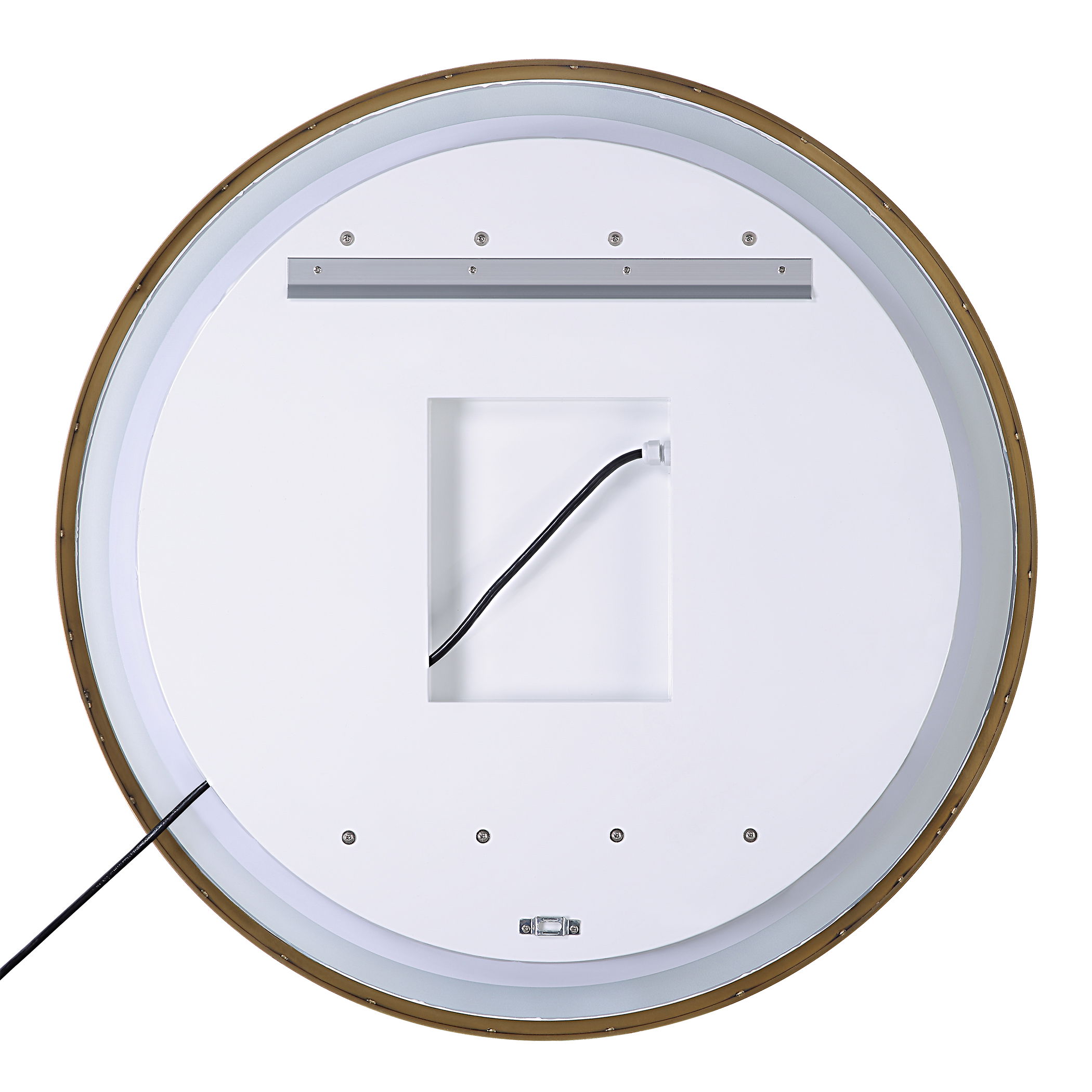 Crofton Lighted Brass Round Mirror, by Uttermost, 32" width x 32" height x 2.12" depth View 10