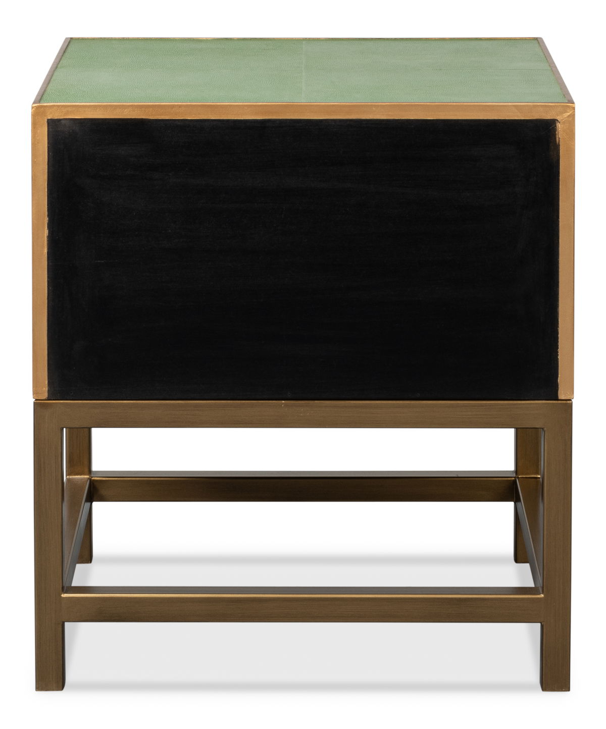 Gideon Shagreen Side Table  Watercress, by Sarreid, 1'6" length x 1'10" width x 2' height View 3
