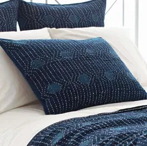 Online Designer Bedroom Resist Dot Indigo Sham-Standard