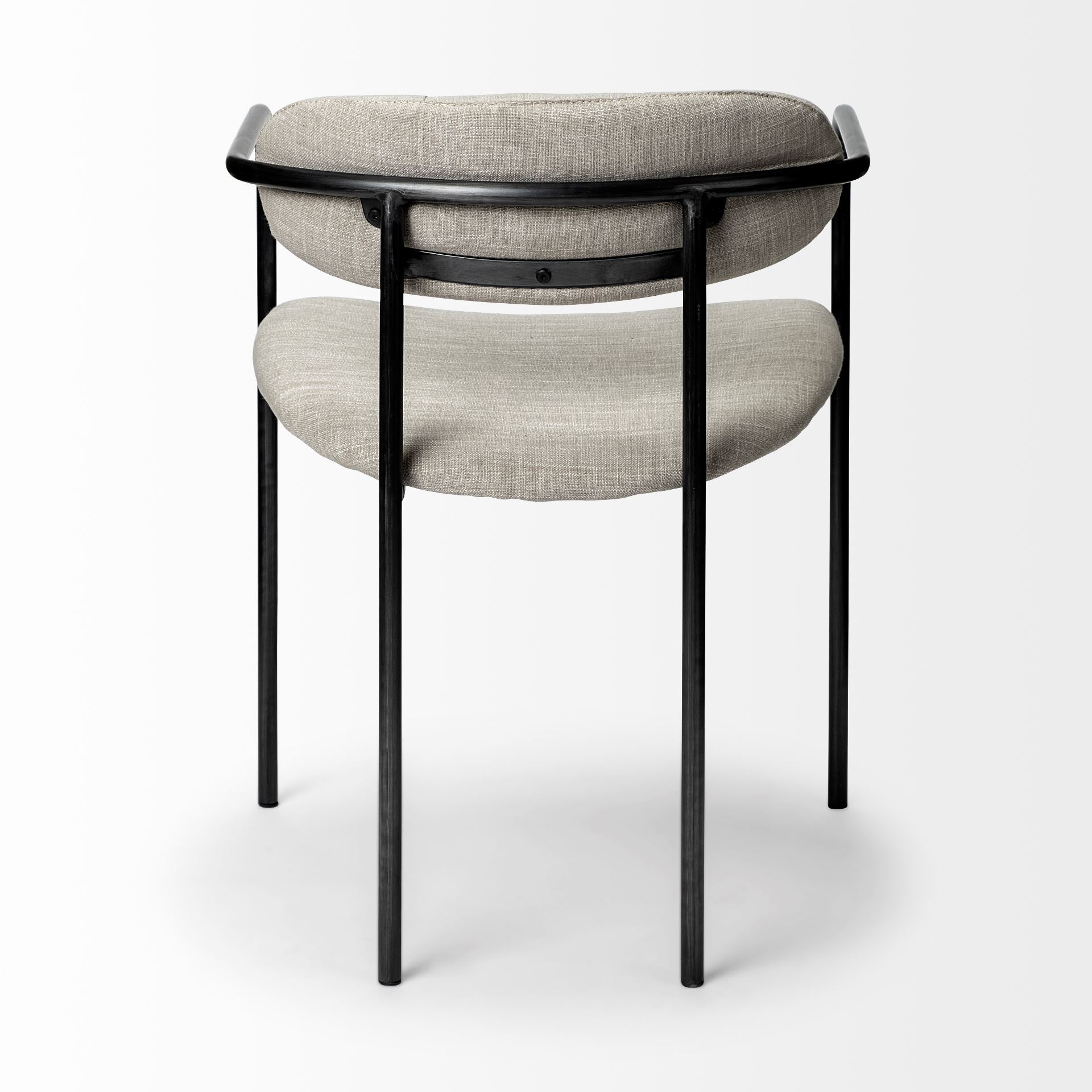 Parker I Beige Fabric Seat Gun Metal Gray Metal Frame Dining Chair large image 