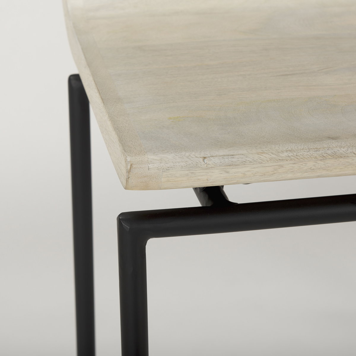 Givens Backless 32in Seat Bar Stool | Natural Wood with Black Metal, Counter & Bar Stool by Mercana, 14.1" length x 15.8" width x 32" height View 8