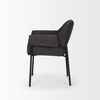 Brently Dining Chair with Gray Fabric & Matte Black Metal Legs, by Mercana, 24.5" length x 29.5" width x 32.5" height thumbnail 6
