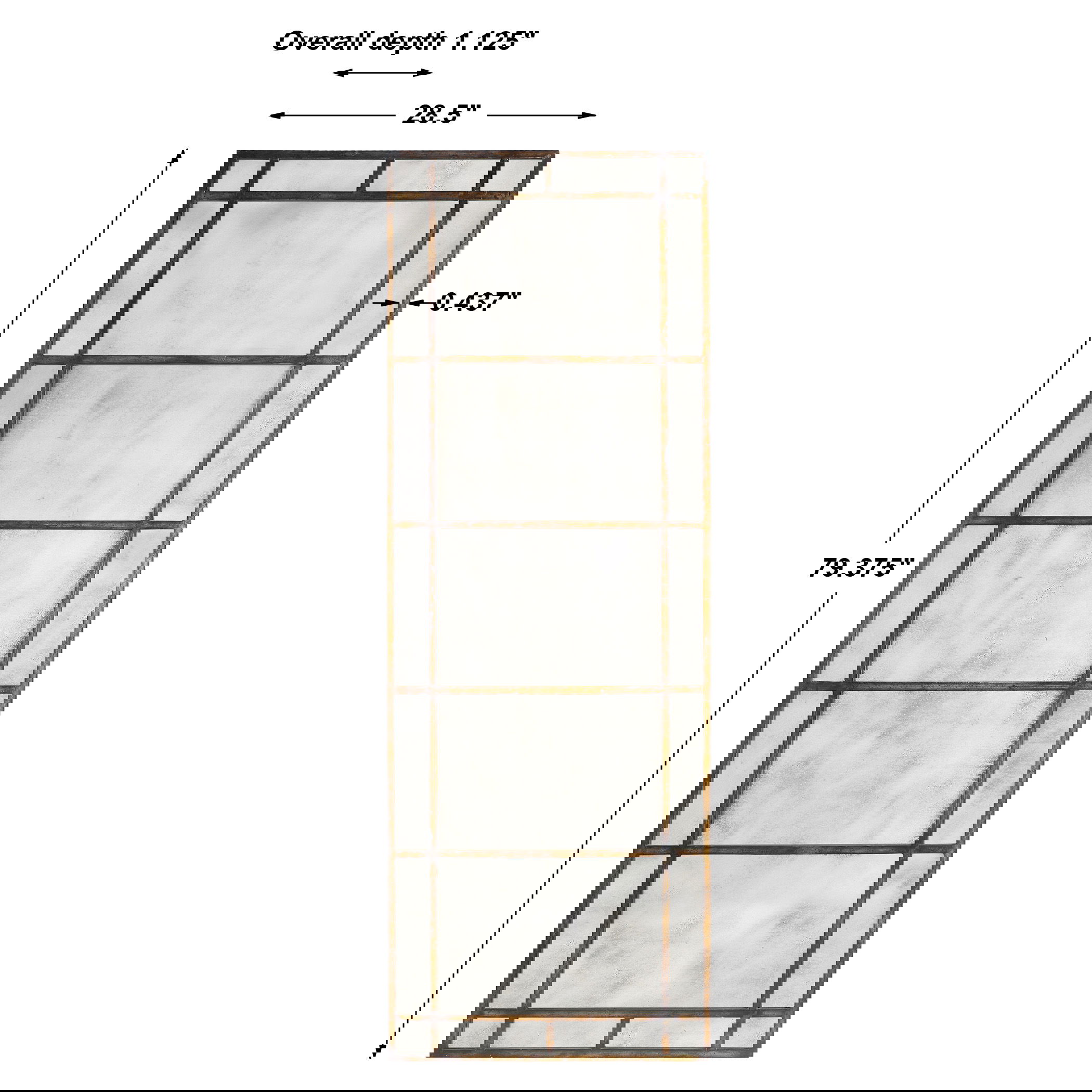 Avidan Antique Bronze Mirror, by Uttermost, 28.5" width x 79.37" height x 1.12" depth View 3