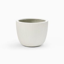 Online Designer Combined Living/Dining Sanibel Ficonstone Floor Planter, Medium, 17.7"D x 13.6"H, White