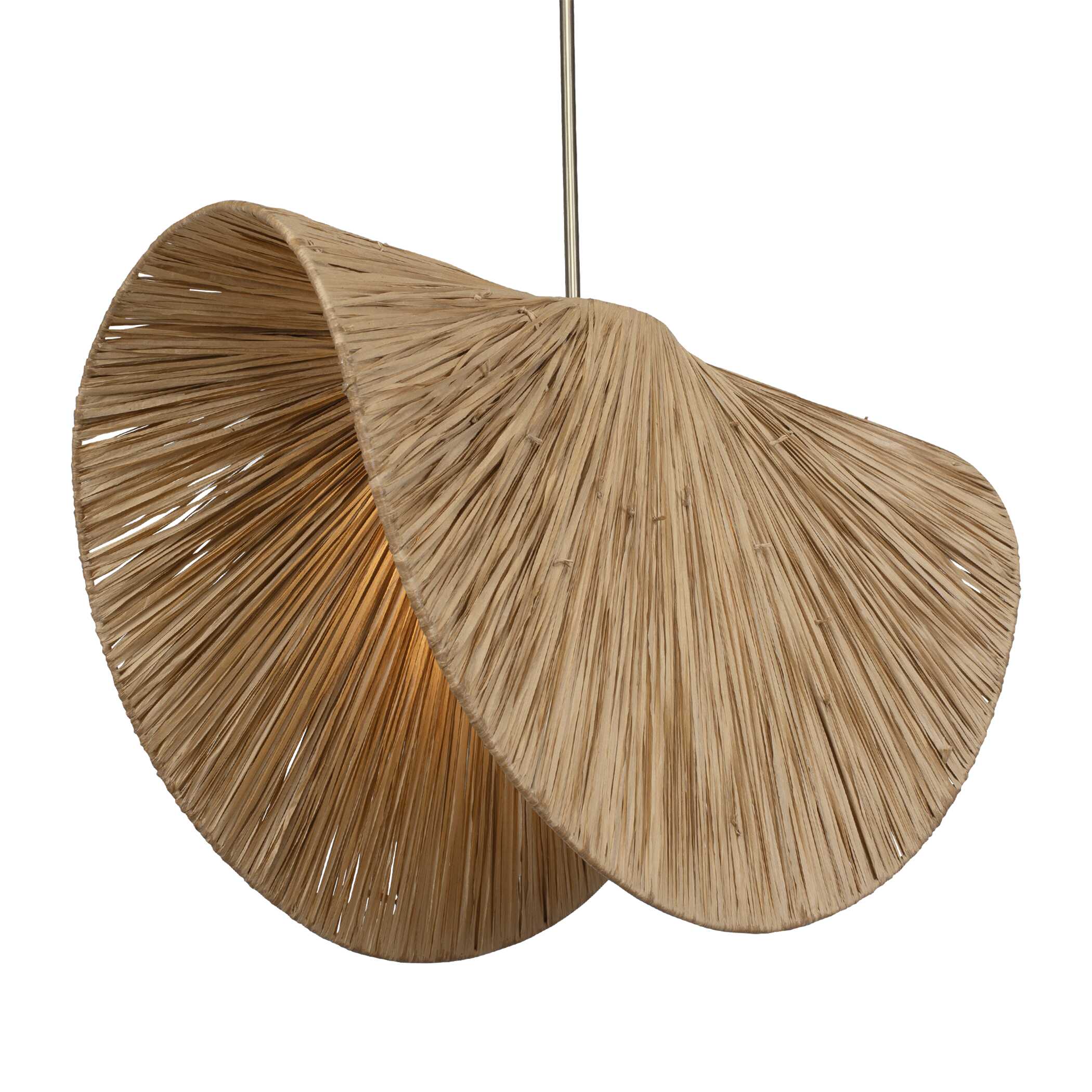 Bend 1 Light Raffia Pendant, Ceiling Light by Uttermost, 28.75" width x 19" height x 28.75" diameter x 15" depth View 3