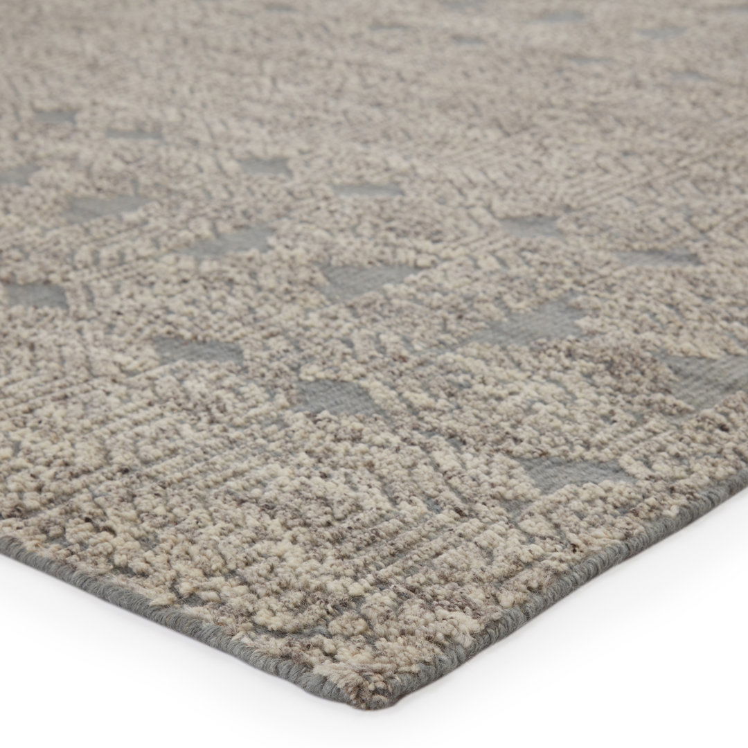 Jaipur Living Abelle Hand-Knotted Medallion Gray/ White Area Rug 6'X9' large image 