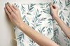 Magnolia Home Olive Branch Teal Peel & Stick Wallpaper, by York Wall, 20' length x 1'8.5" width x 0.02" depth thumbnail 4