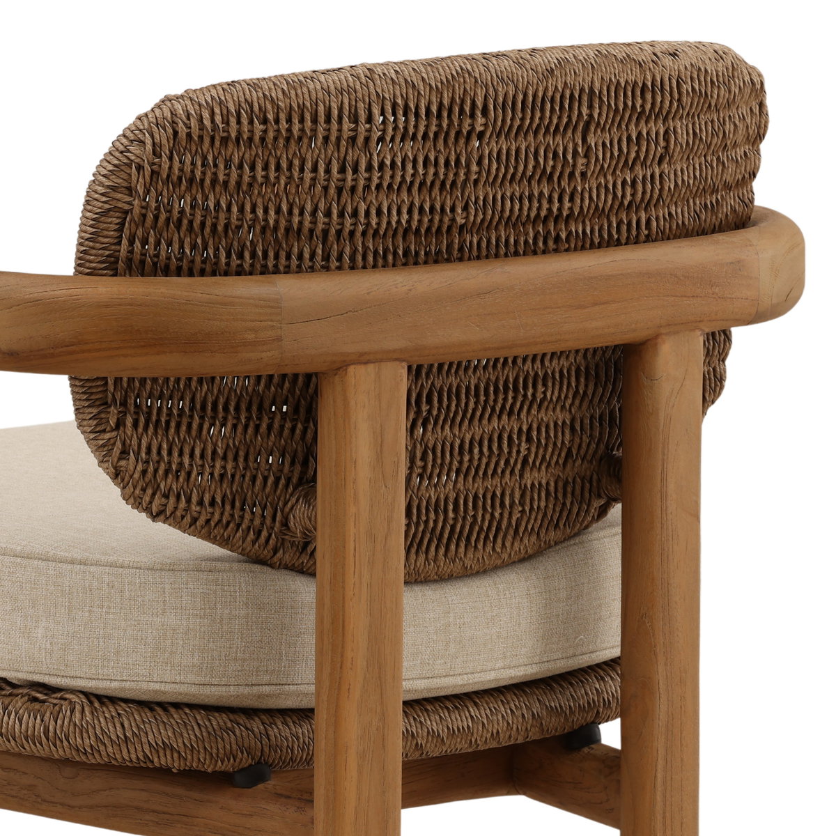 Alva Outdoor Occasional Chair Light Brown, Accent Chair by Dovetail, 26.29" width x 29.9" height x 25.5" depth View 7