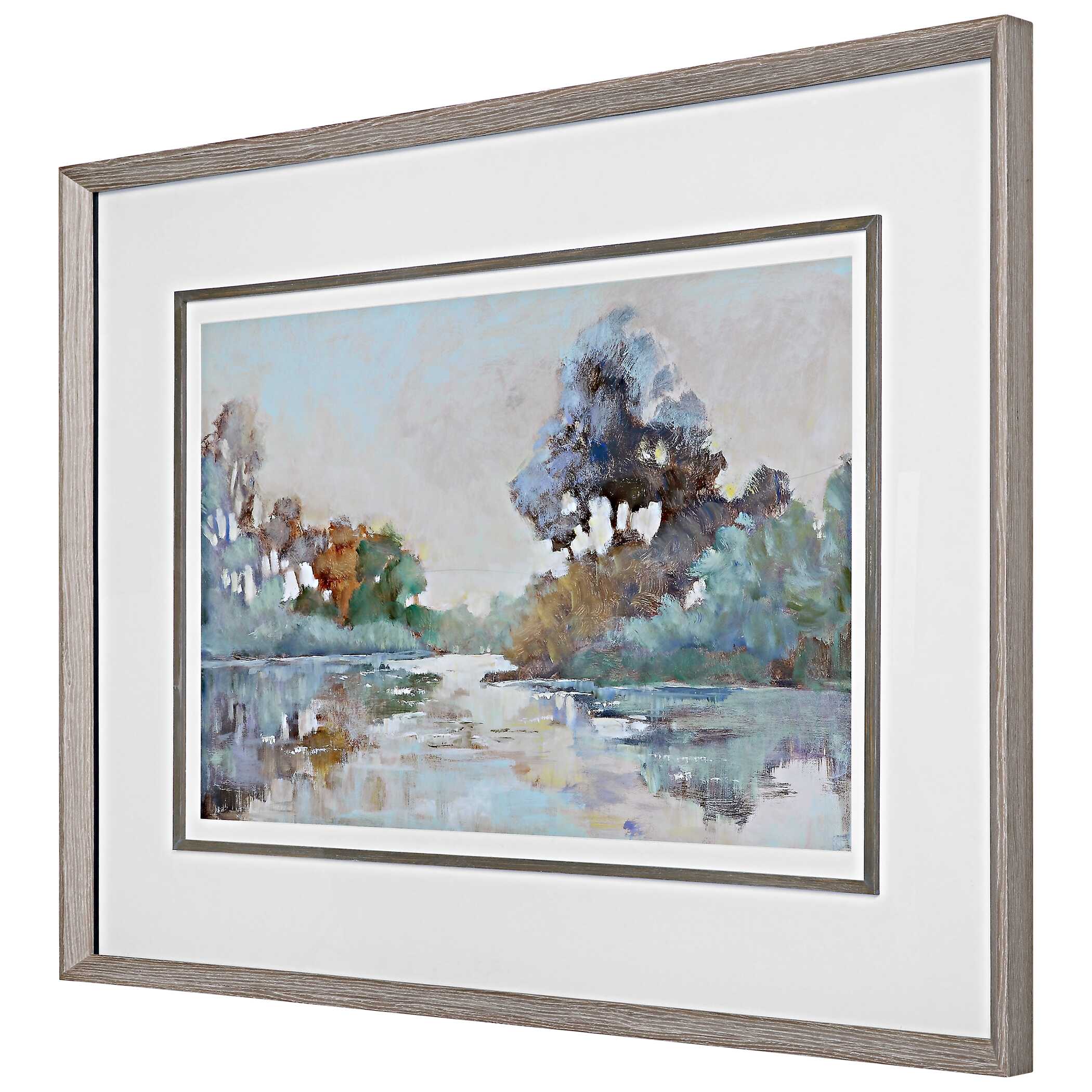 Morning Lake Watercolor Framed Print Morning Lake Watercolor Framed Print large image