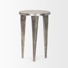 Maggie Textured Silver Nickel Cast Aluminum Metal Accent Table thumbnail 4
