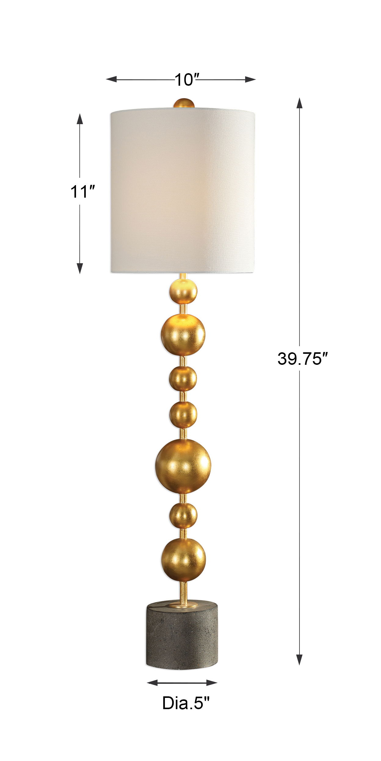 Selim Gold Buffet Lamp large image 