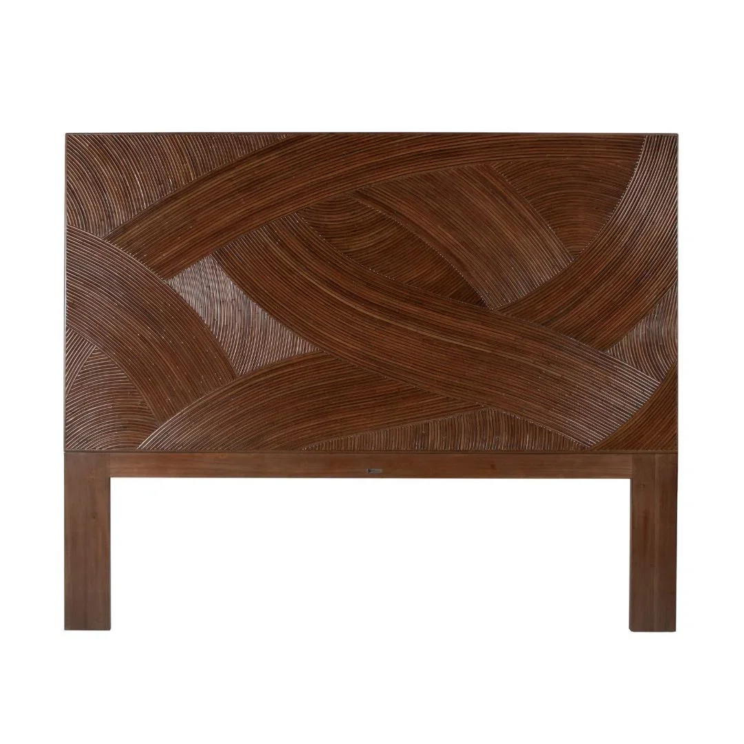 Swirl Rattan Headboard, Headboards & Footboard by David Francis Furniture, 63" width x 64" height x 1.5" depth View 1