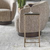 Ovard Antiqued Gold Accent Table, Furniture by Uttermost, 11.5" width x 24" height x 11.5" depth thumbnail 2