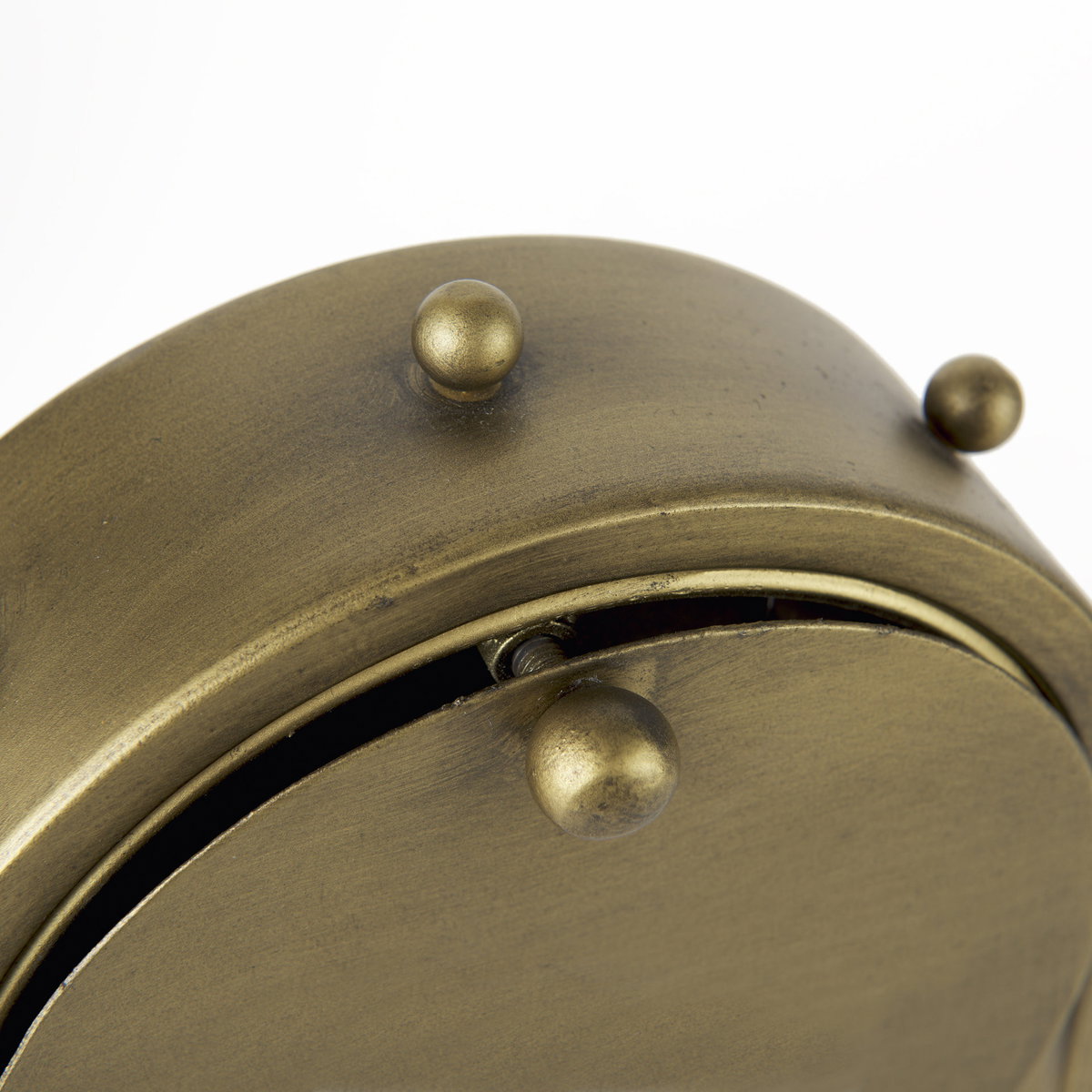 Marian  Gold Studded Table Clock, by Mercana, 7.48" length x 5.71" width x 12.99" height View 12