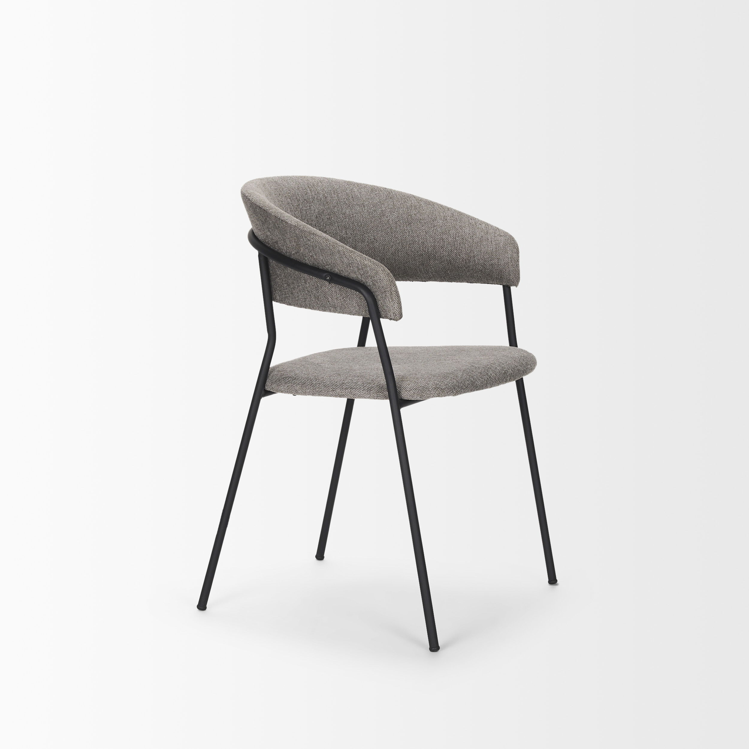 Carolyn Dining Chair with Gray Fabric & Matte Black Metal large image 