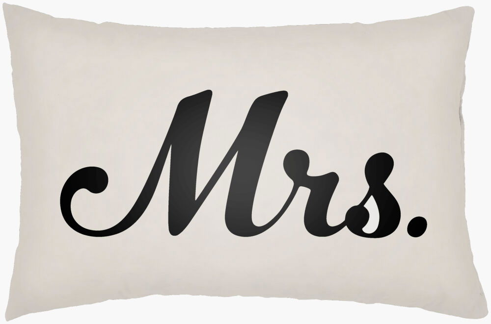 Mr & Mrs Lumbar Pillow, Decorative Pillow by Surya, 14" length x 22" width