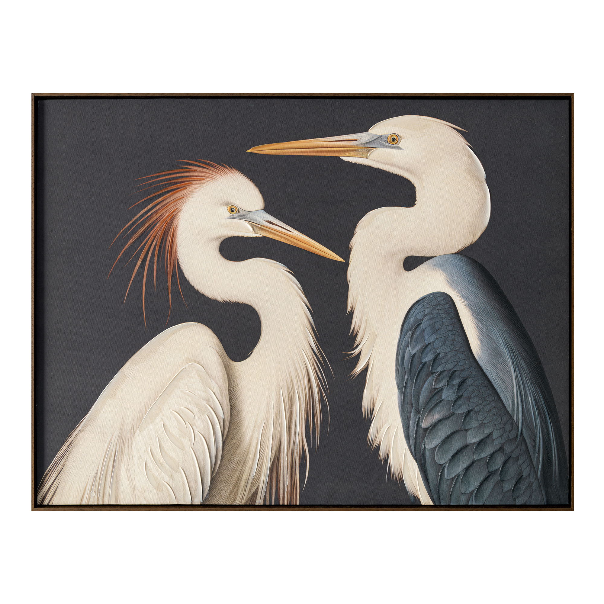 Two Cranes Framed Painting, by Moe's Home, 34" width x 26" height x 1.38" depth View 1