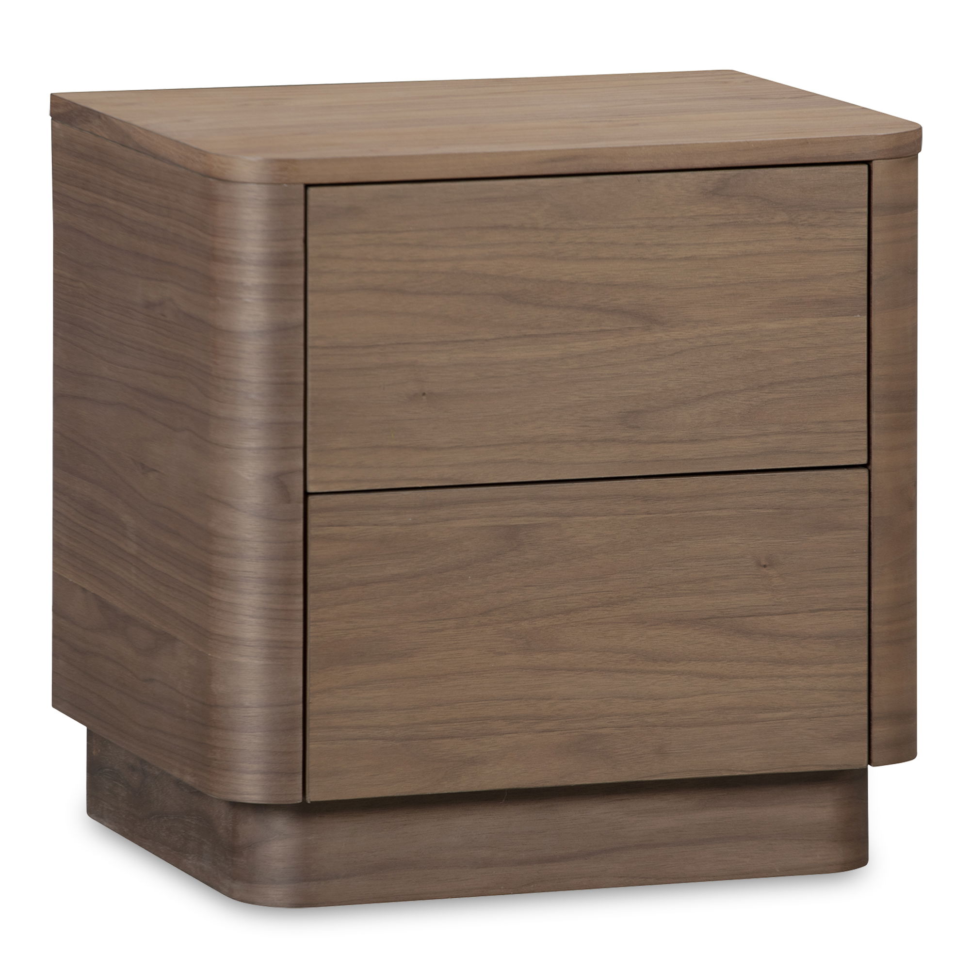 Round Off Tall Nightstand Walnut Brown, by Moe's Home, 20" width x 20" height x 15" depth View 2