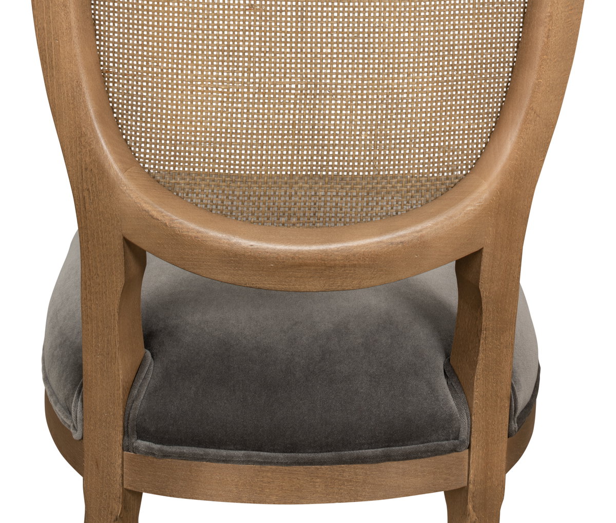 Oval Cane Back S/Chair  Drftwd Charcoal, by Sarreid, 2' length x 1'9" width x 3'5" height View 8