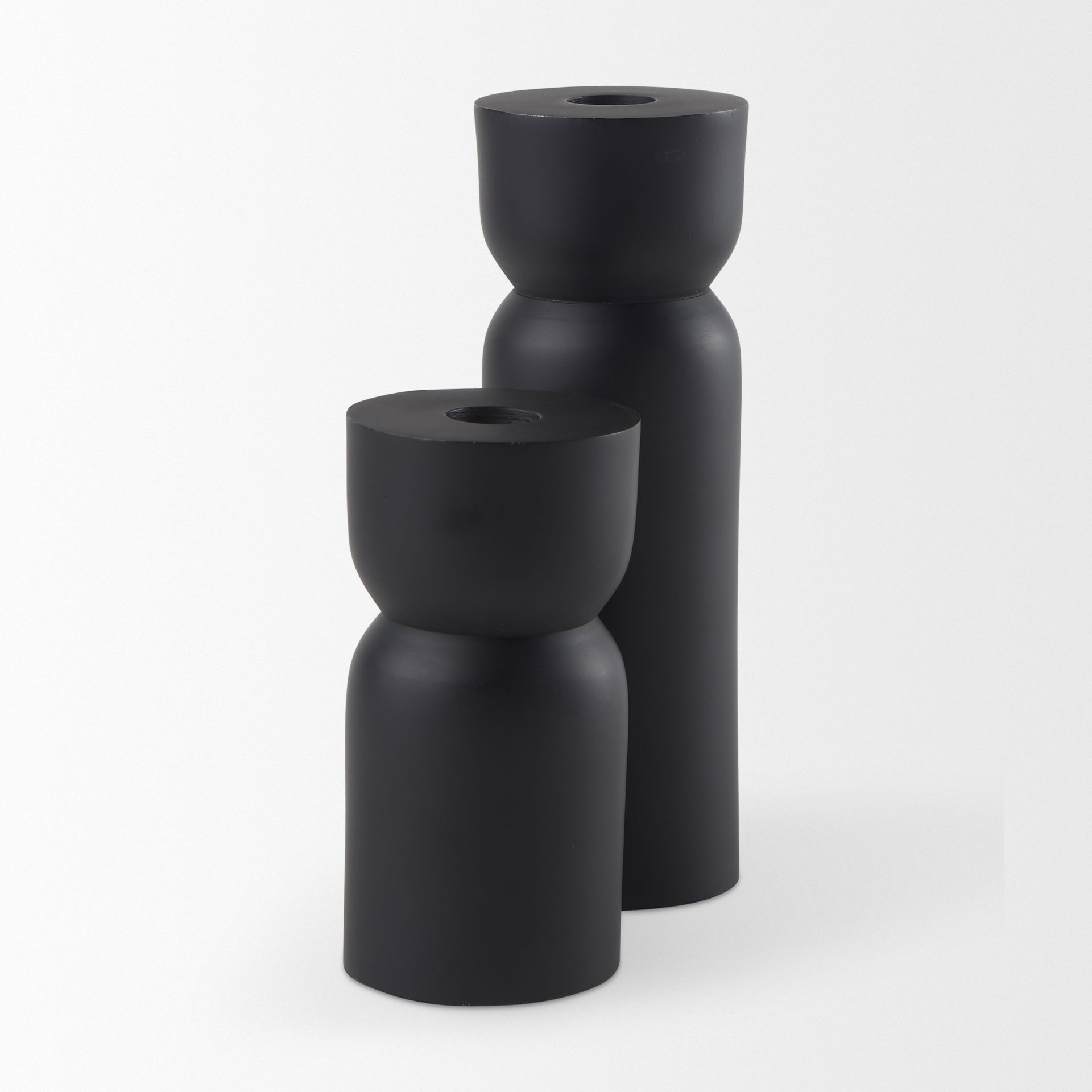Malta Small Black Metal Candle Holder large image 