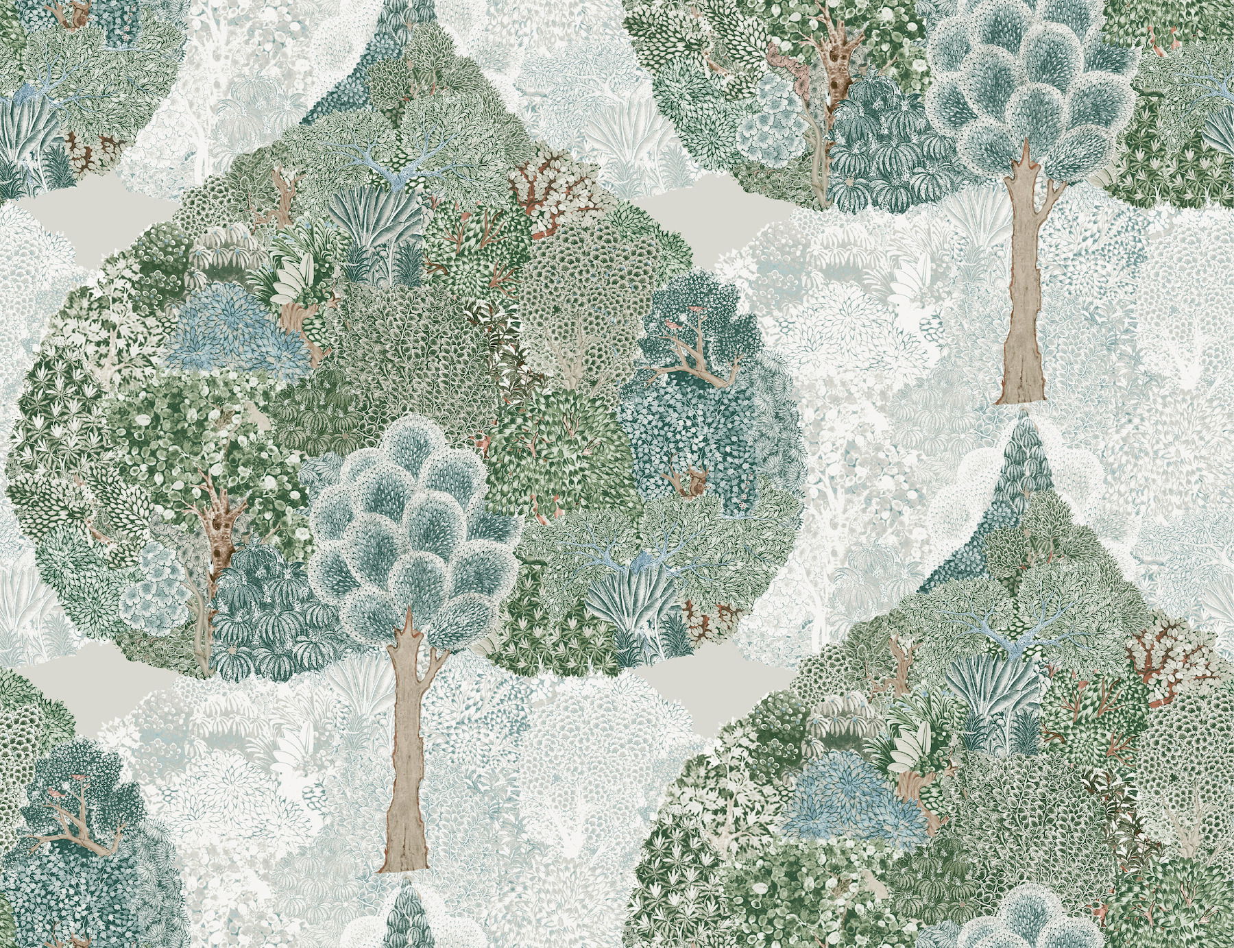 Mystic Forest Green & Teal Wallpaper Mystic Forest Green & Teal Wallpaper large image