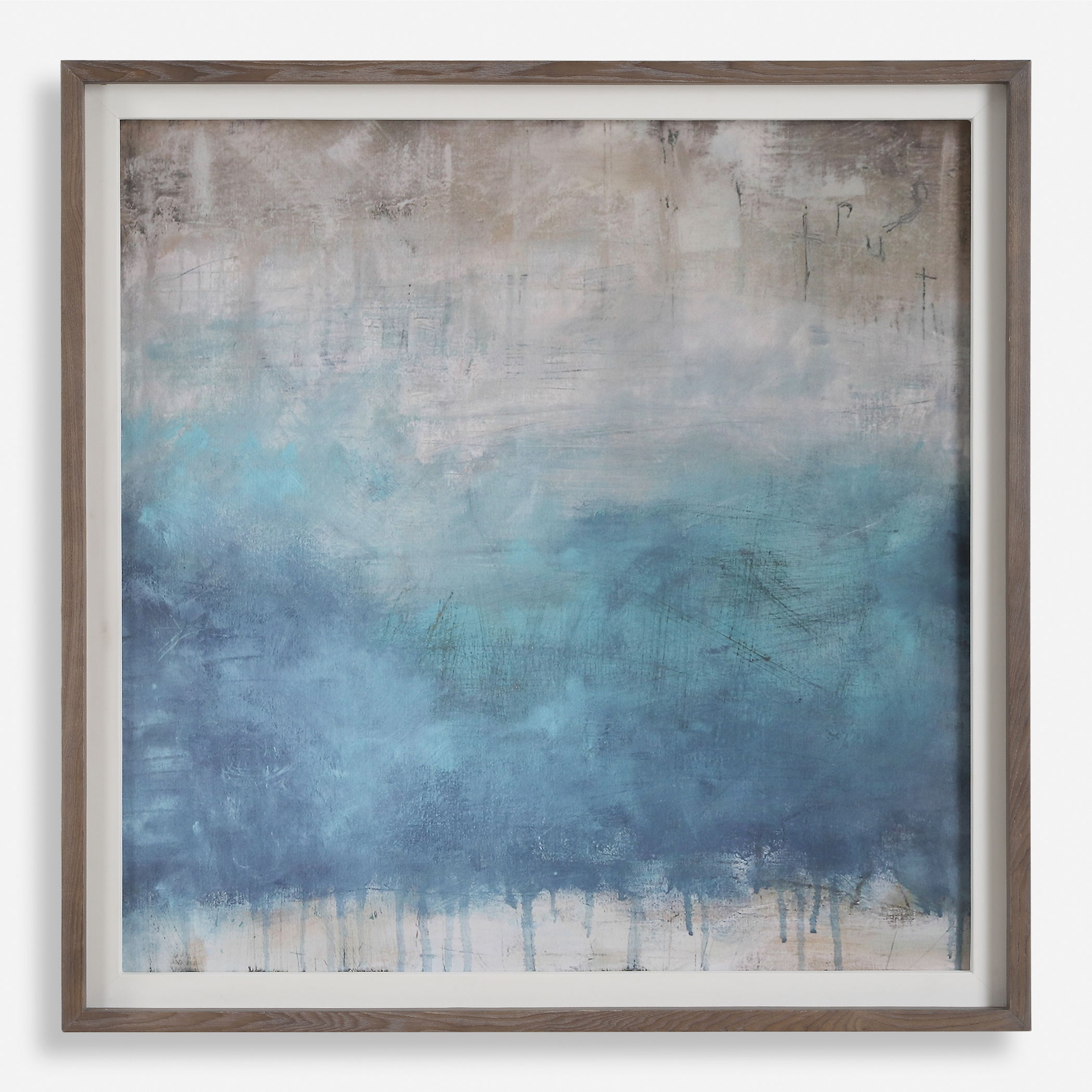 Serenity Paused Framed Abstract Print, Painting by Uttermost, 44.75" width x 44.75" height x 3" depth View 1