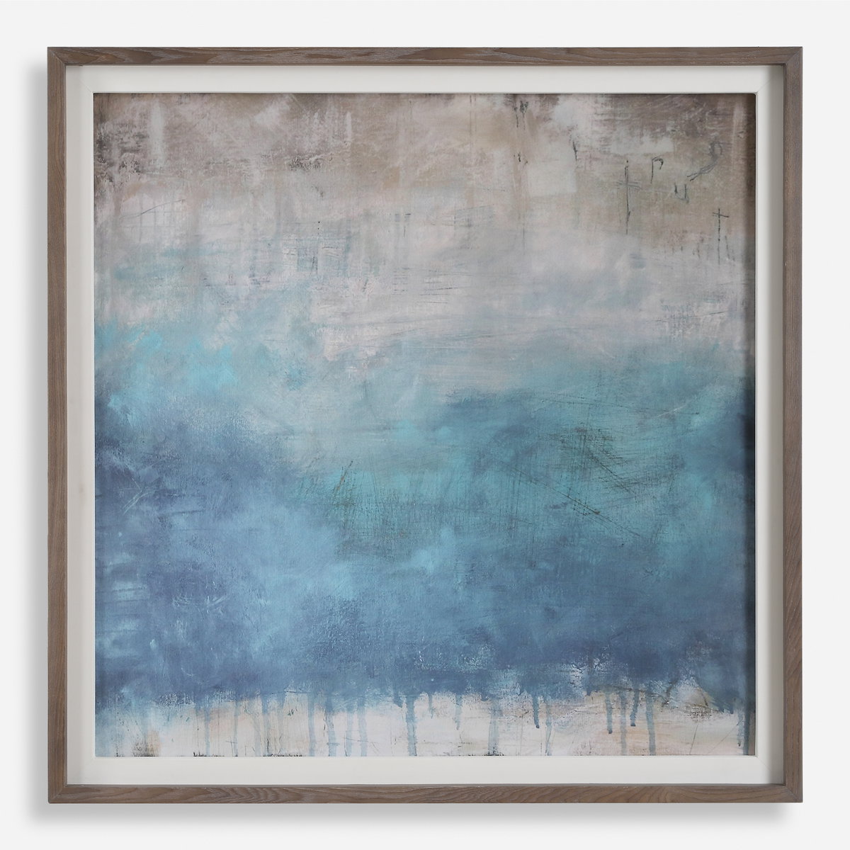 Serenity Paused Framed Abstract Print, Painting by Uttermost, 44.75" width x 44.75" height x 3" depth View 1