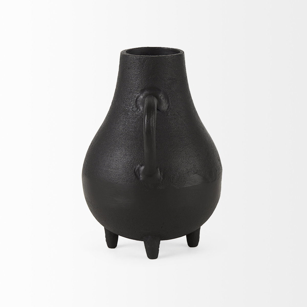 Cyrus Black Two handled Vase Decorative Object, by Mercana, 8.66" length x 4.72" width x 8.27" height View 7