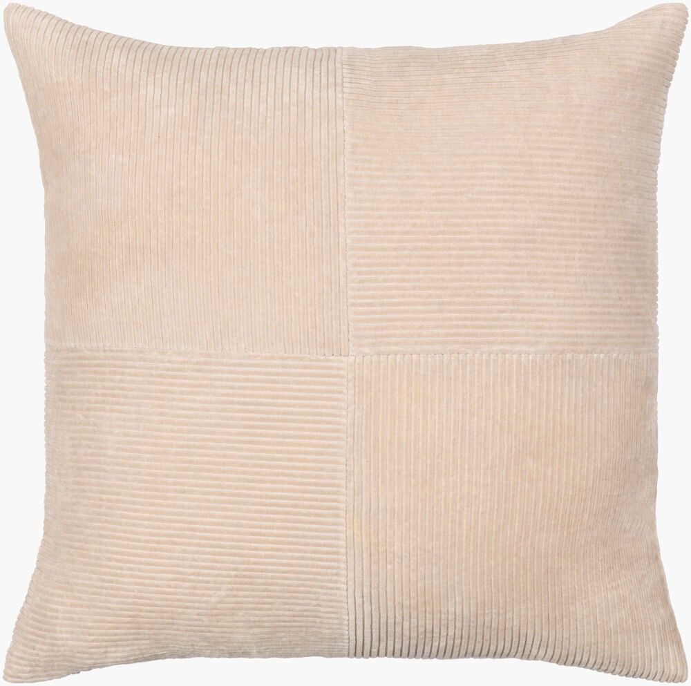 Corduroy Quarters Accent Pillow, Decorative Pillow by Surya, 18" length x 18" width