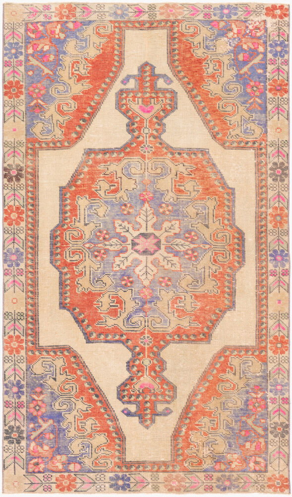 Antique One of a Kind Handmade Rug, by Surya, 7'2" length x 4'2" width