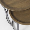 Aisley (Set of 2) 19.3L x 19.3W x 19H Light Brown Wood with Black Metal Base Round Nesting Side Tables thumbnail 7