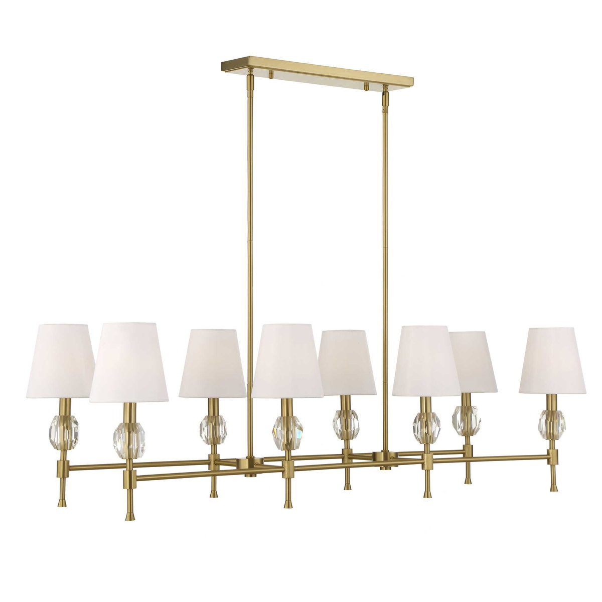 Arques 8 Light Linear Chandelier, Ceiling Light by Uttermost, 48" width x 14.5" height x 18.12" depth View 7
