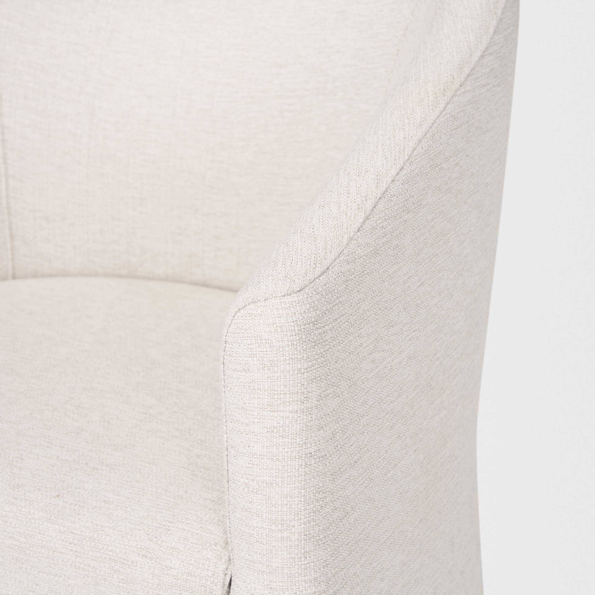 Sondra Oatmeal Performance Fabric Upholstered Club Dining Chair, by Mercana, 25.5" length x 23.75" width x 31.5" height View 13