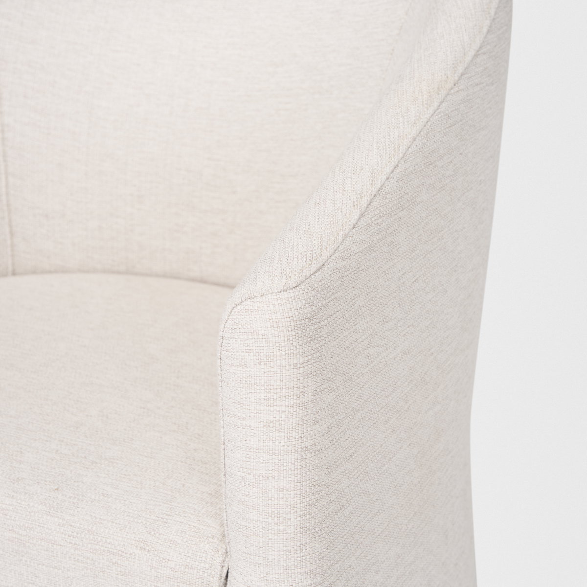 Sondra Oatmeal Performance Fabric Upholstered Club Dining Chair, by Mercana, 25.5" length x 23.75" width x 31.5" height View 13