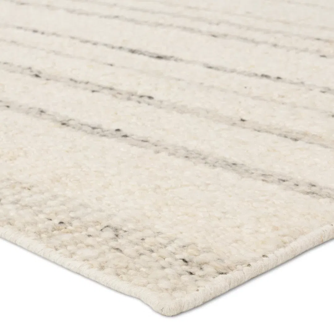 Jaipur Living Rya LEO09 Handmade Stripes Ivory and Grey Area Rug (10'x14') large image 