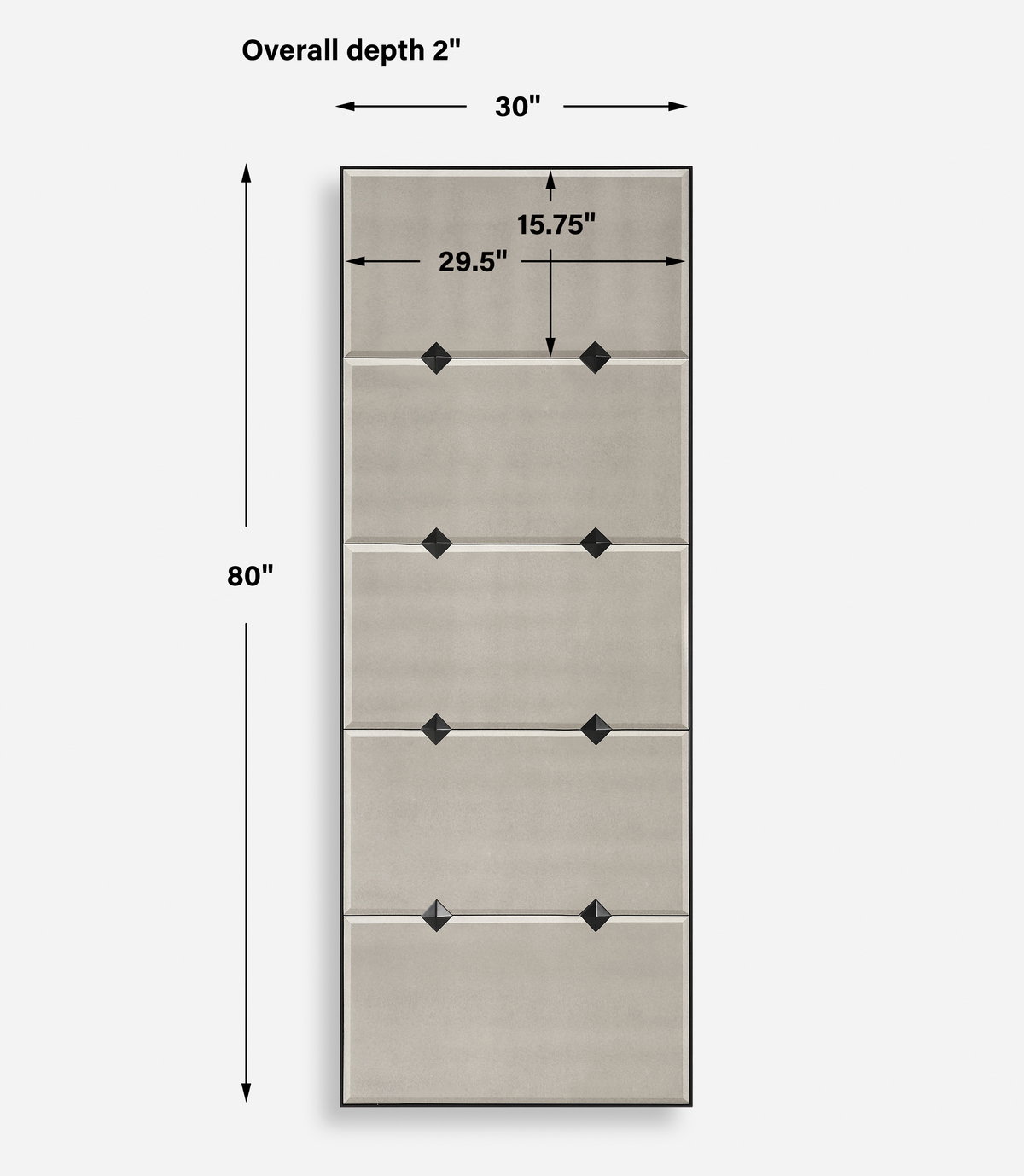 Serchio Oversized Iron Mirror, by Uttermost, 30" width x 80" height x 2" depth View 3