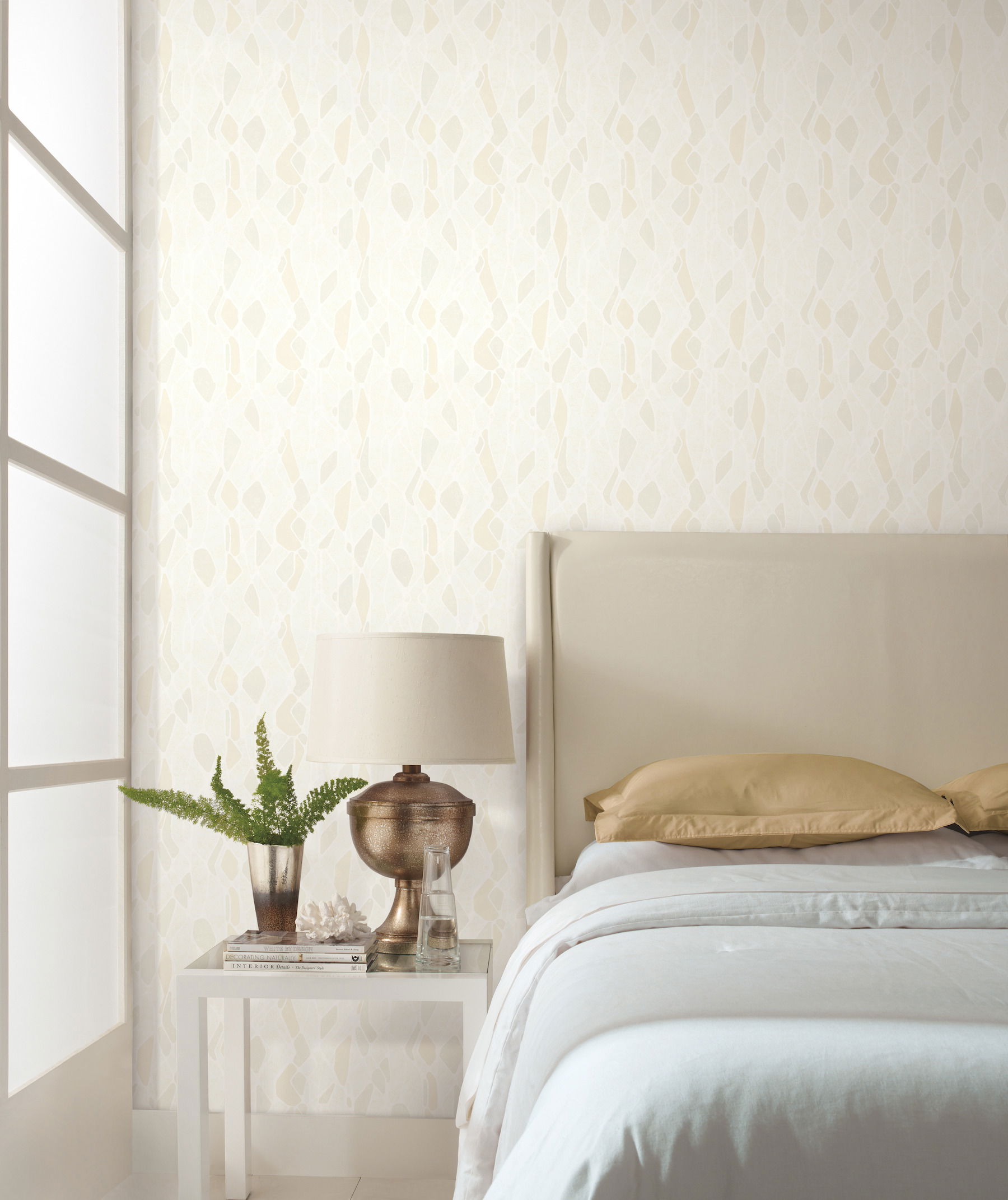 Stained Glass Beige Wallpaper large image 